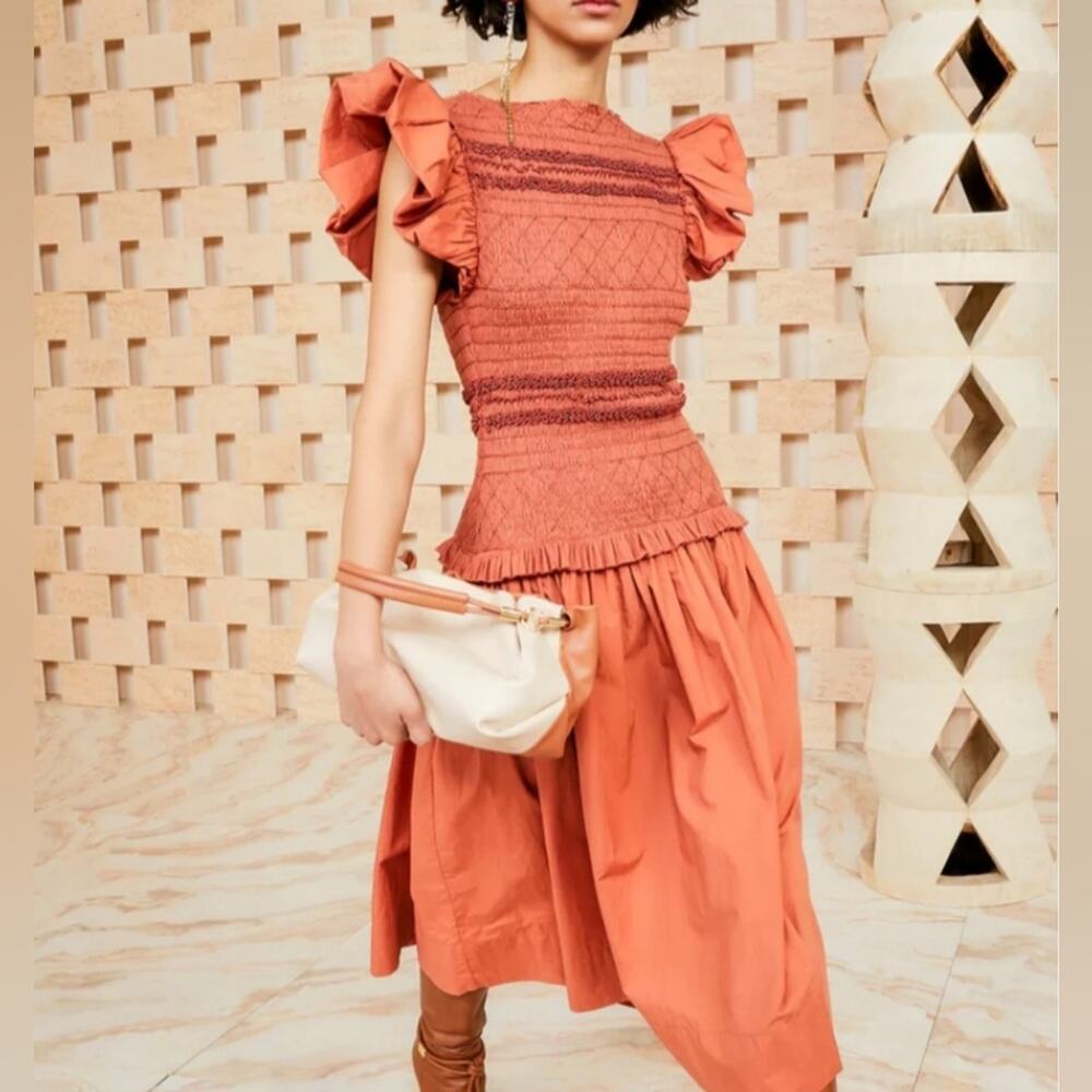 Ulla Johnson Clay Madeline Midi Dress 12